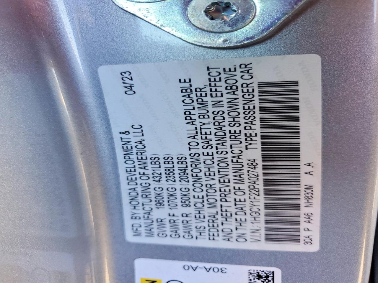 2023 HONDA ACCORD