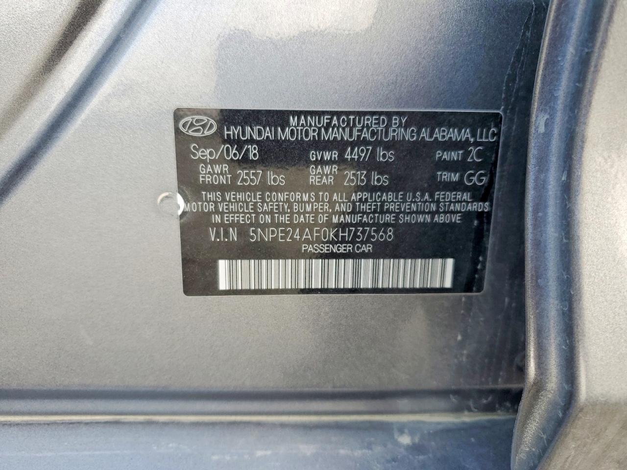 2019 HYUNDAI SONATA