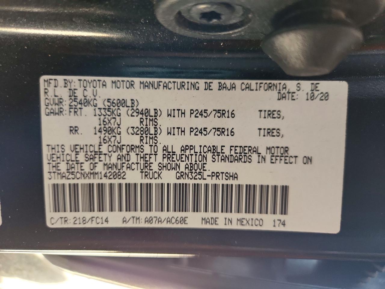 2021 TOYOTA TACOMA
