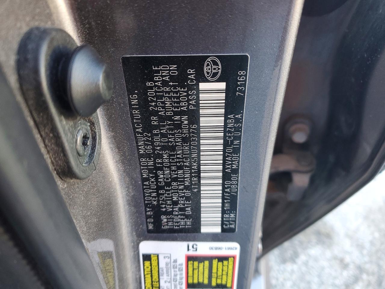 2022 TOYOTA CAMRY
