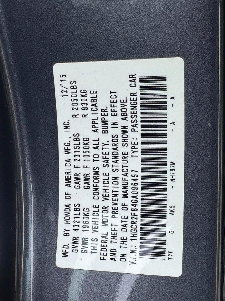 2016 HONDA ACCORD