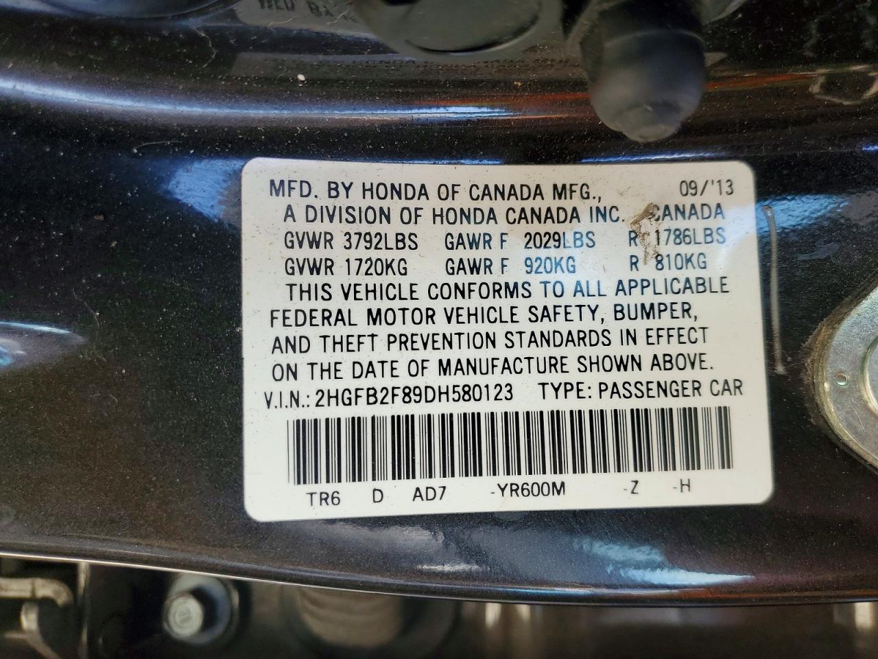 2013 HONDA CIVIC