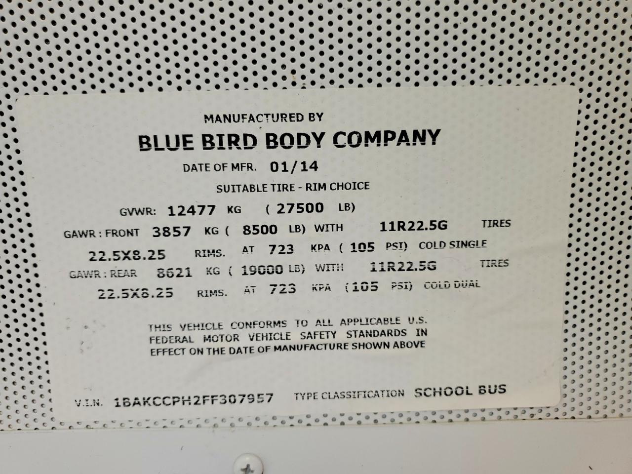 2015 BLUBIRD ALL MODELS