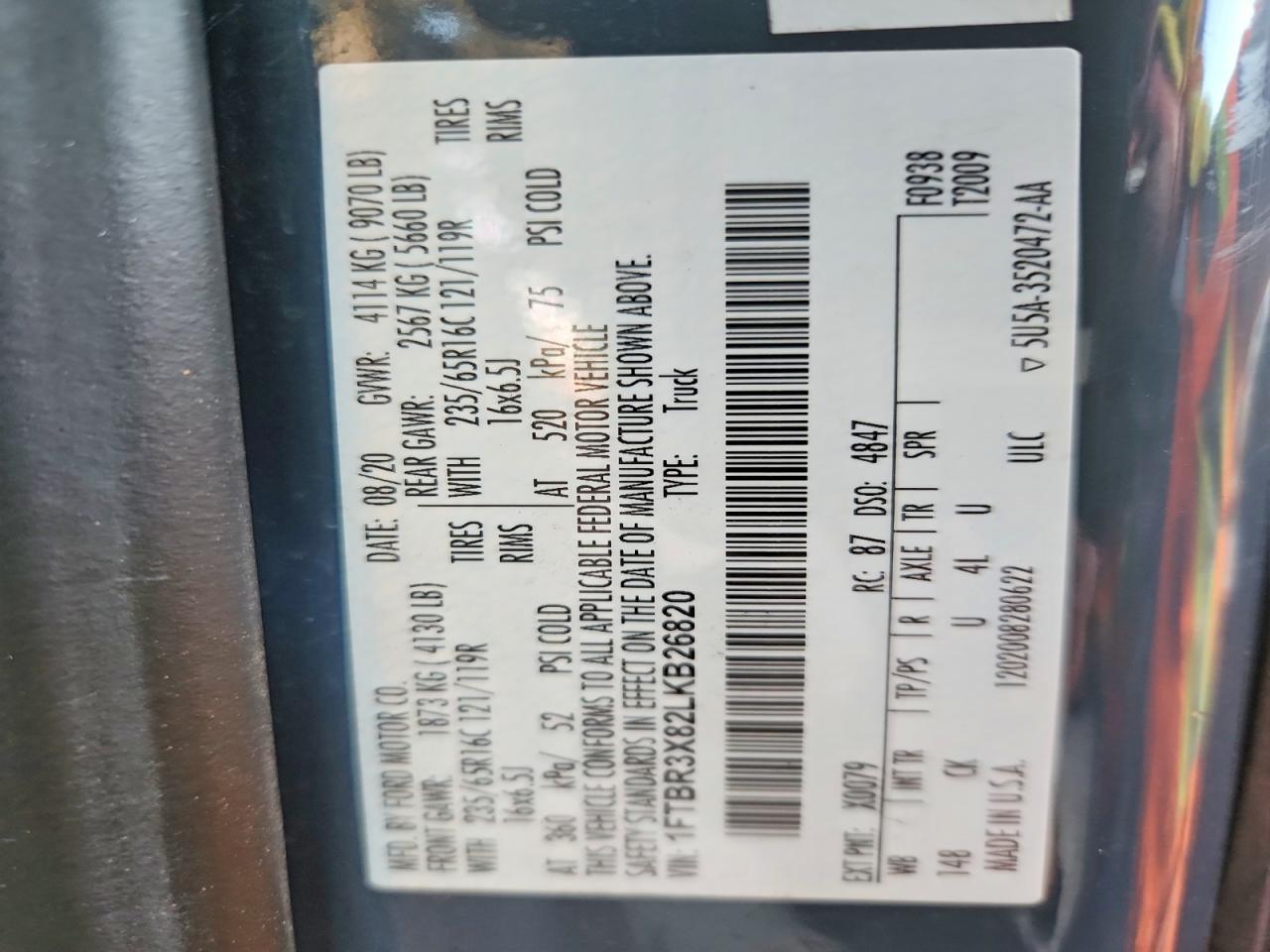 2020 FORD TRANSIT