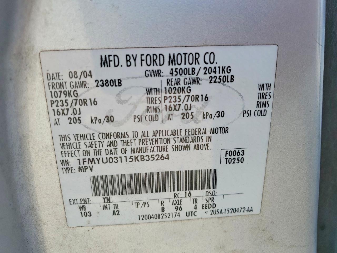2005 FORD ESCAPE