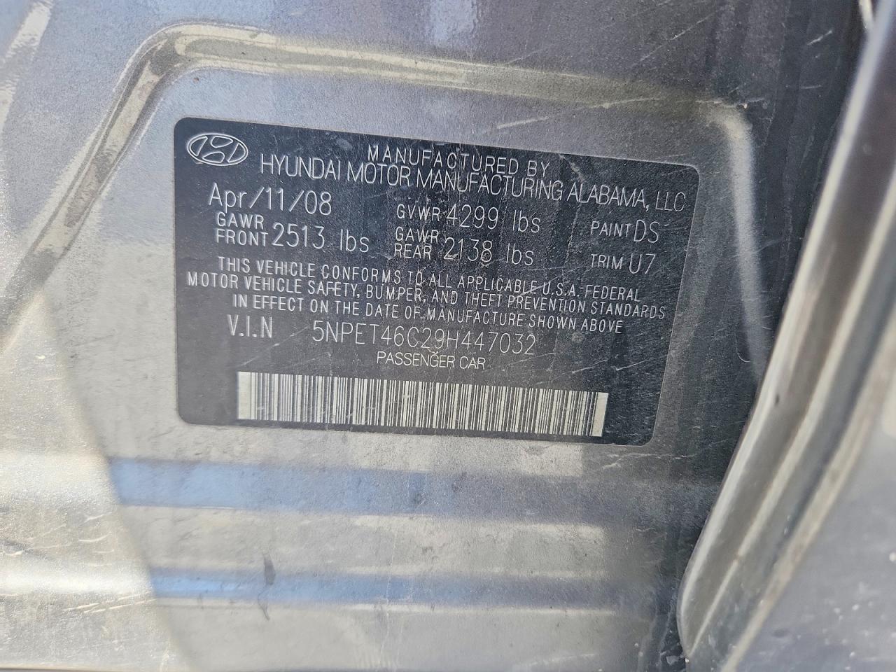 2009 HYUNDAI SONATA