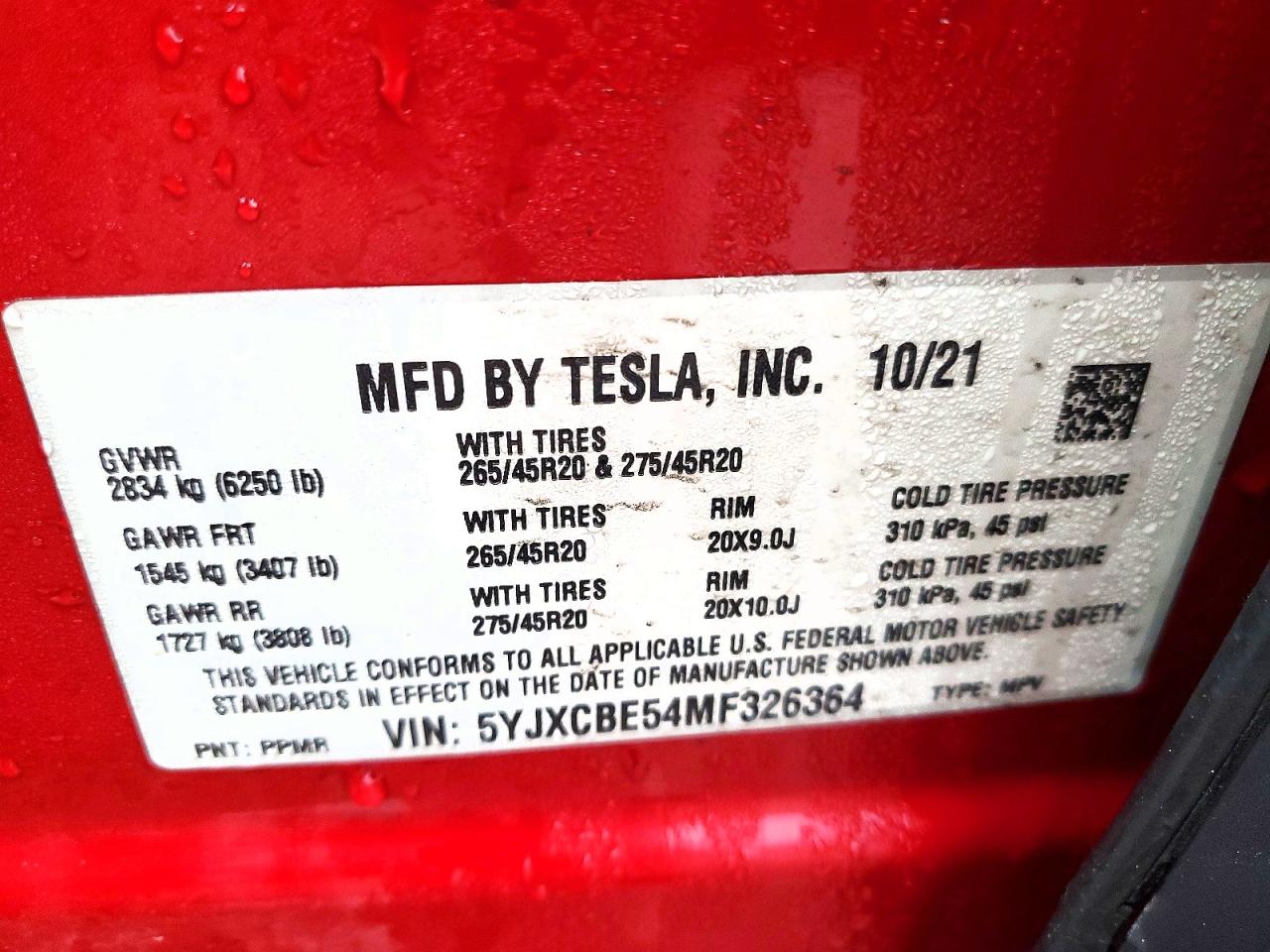 2021 TESLA MODEL X