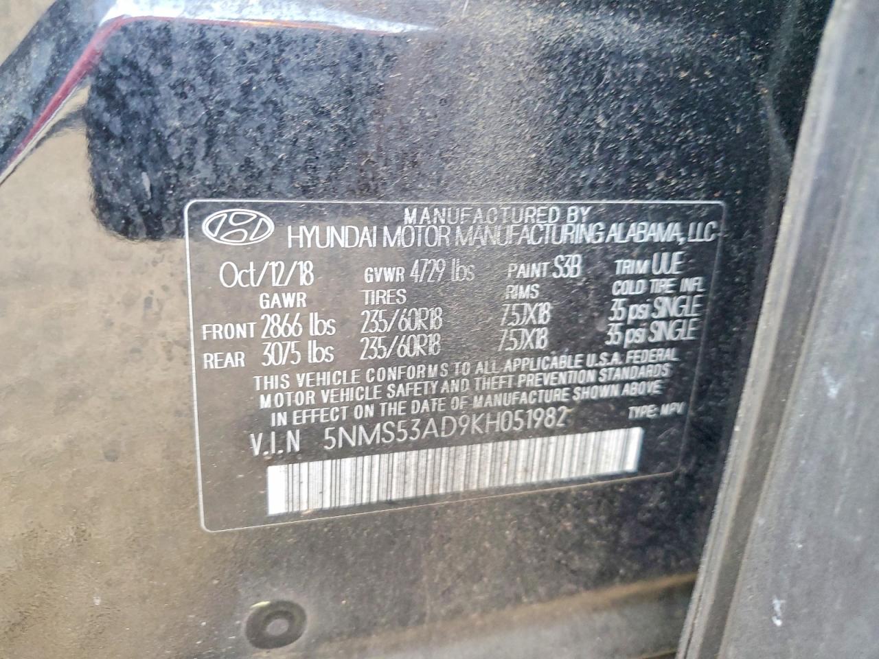 2019 HYUNDAI SANTA FE