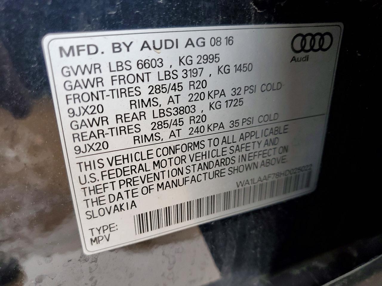 2017 AUDI Q7