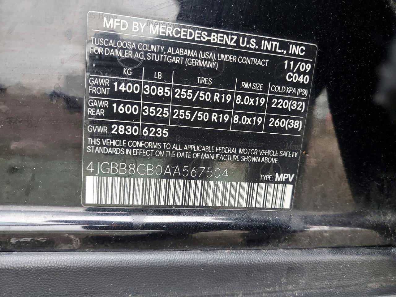 2010 MERCEDES-BENZ M-CLASS