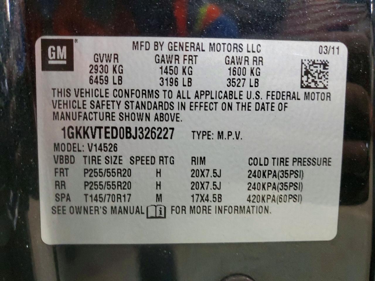 2011 GMC ACADIA DEN