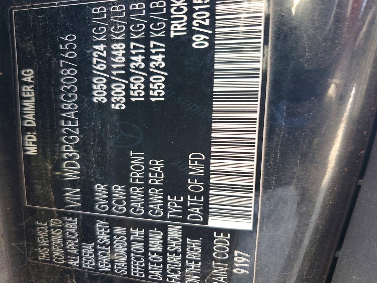 2016 MERCEDES BENZ METRIS