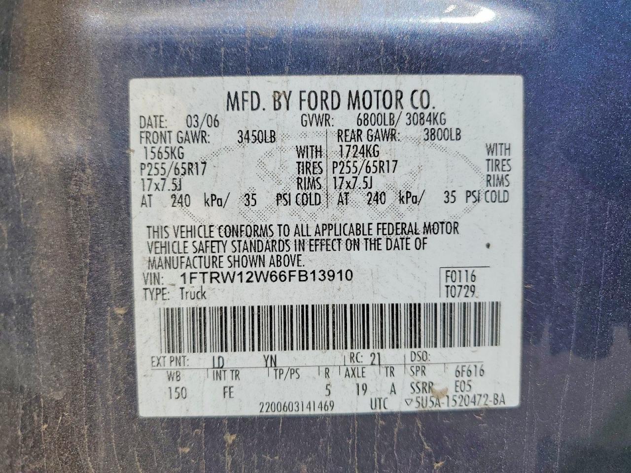 2006 FORD F150