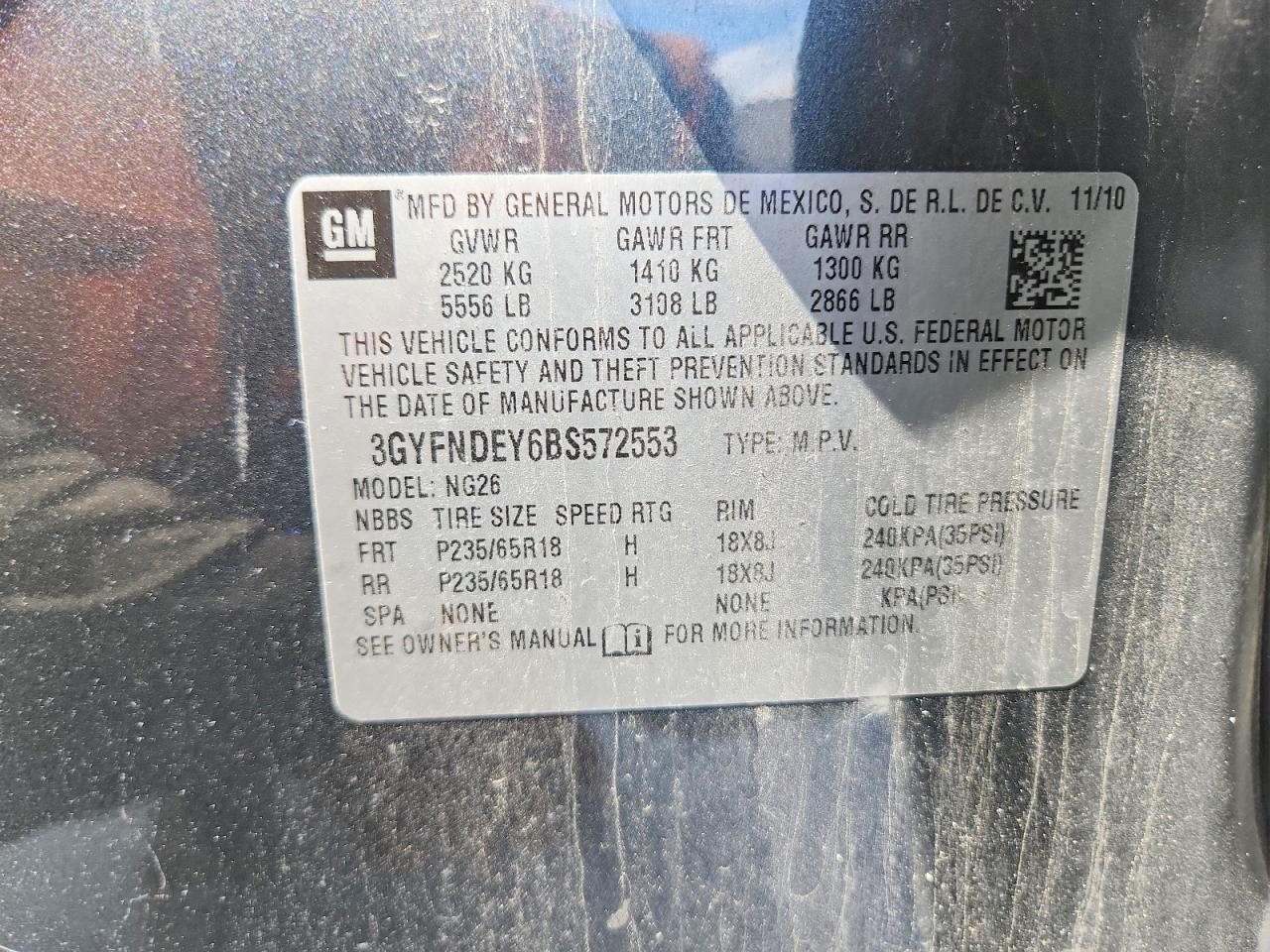 2011 CADILLAC SRX