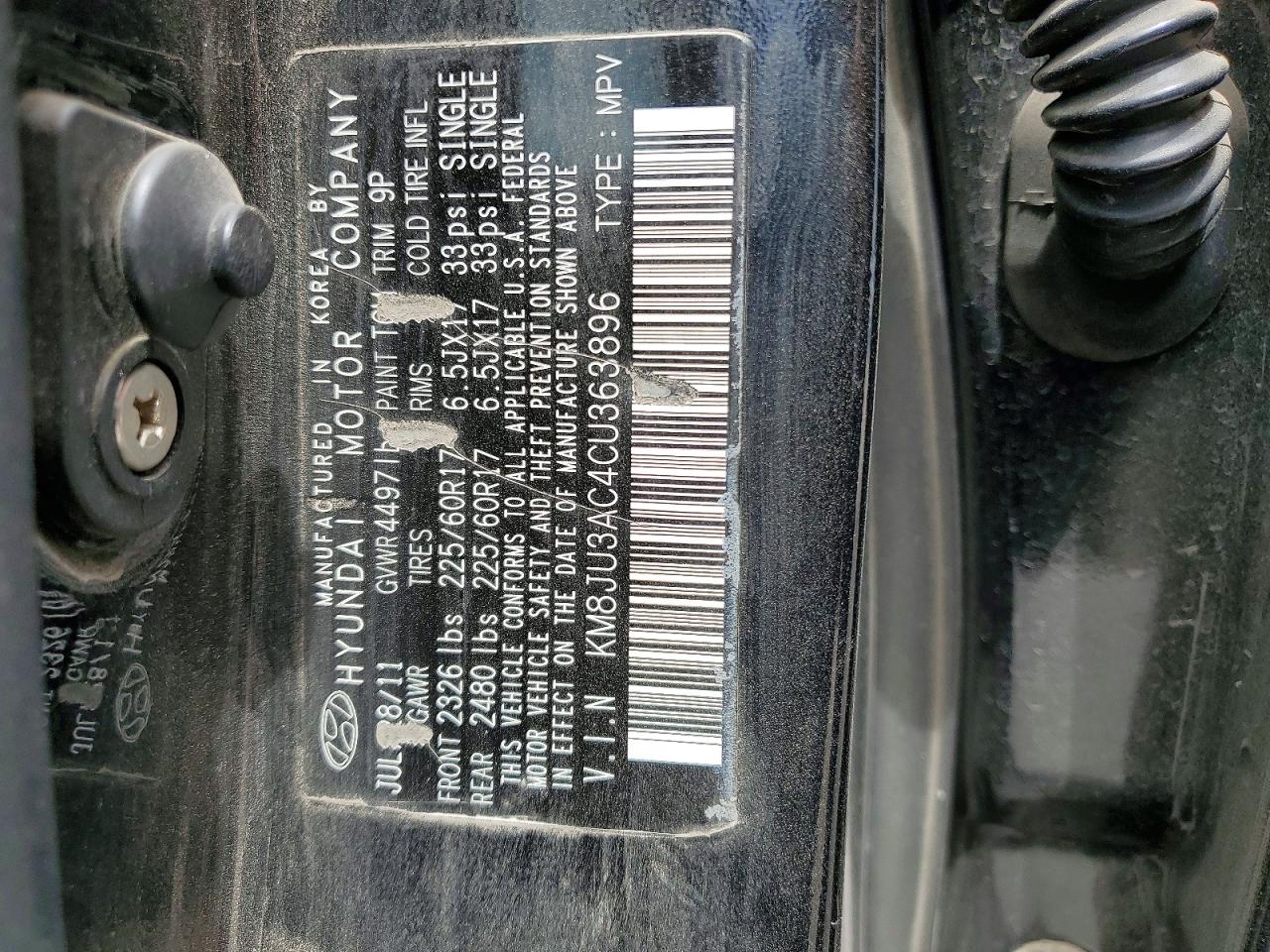2012 HYUNDAI TUCSON