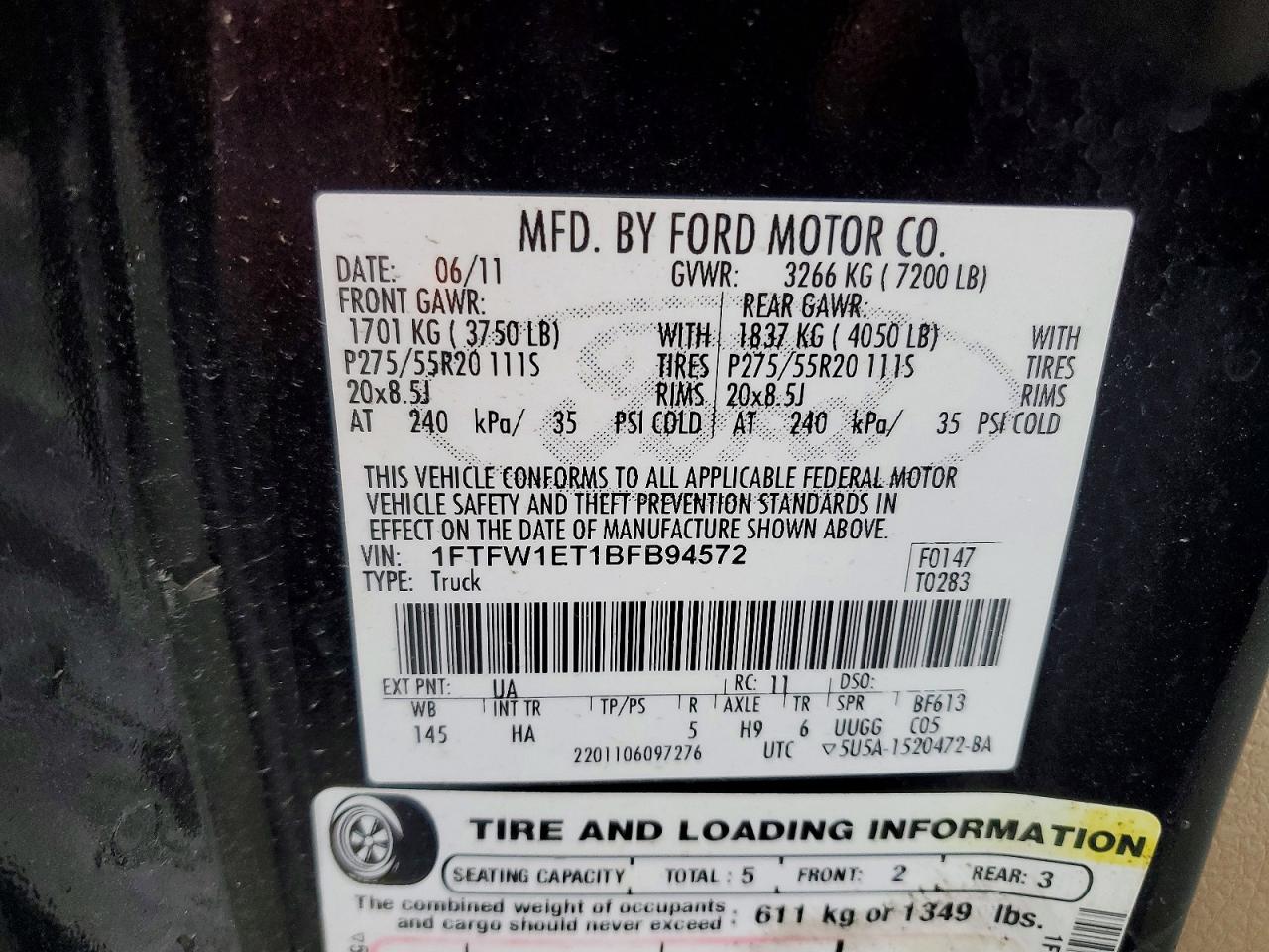 2011 FORD F150