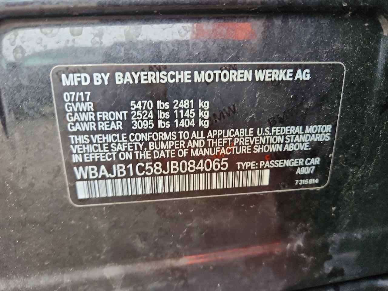2018 BMW 5 SERIES