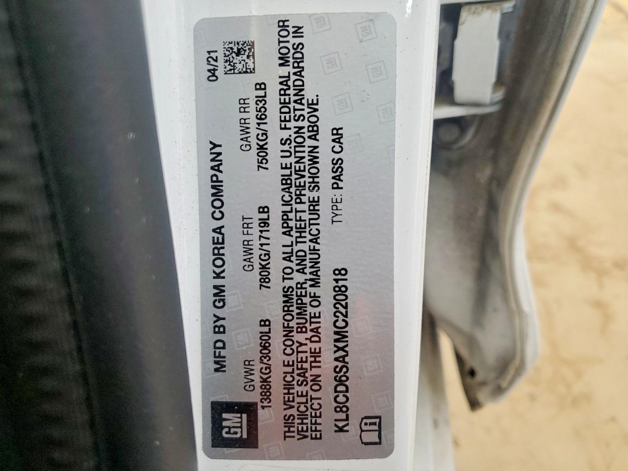2021 CHEVROLET SPARK