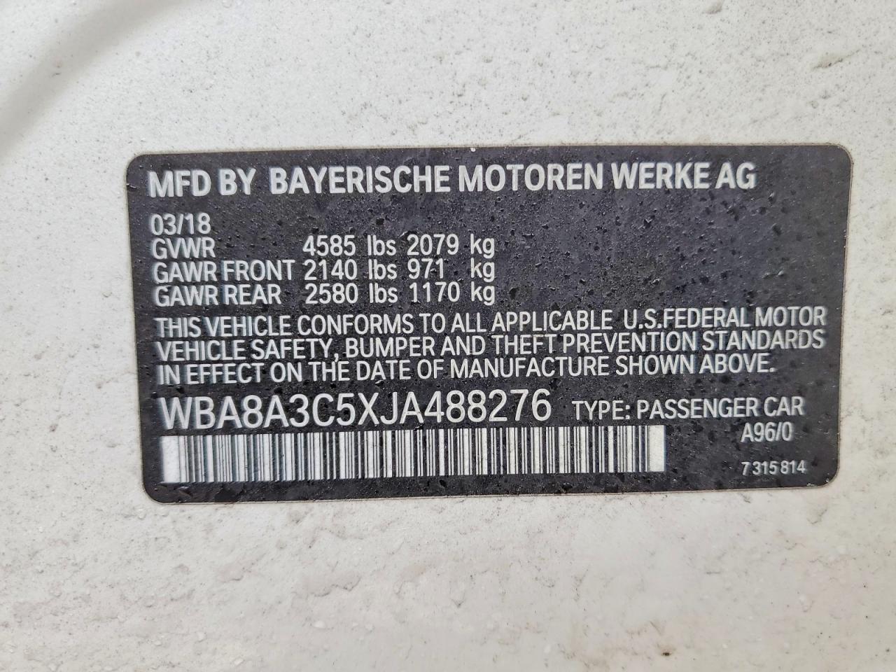 2018 BMW 3 SERIES