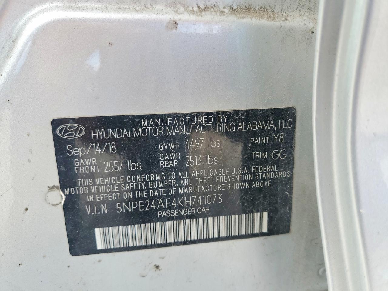 2019 HYUNDAI SONATA