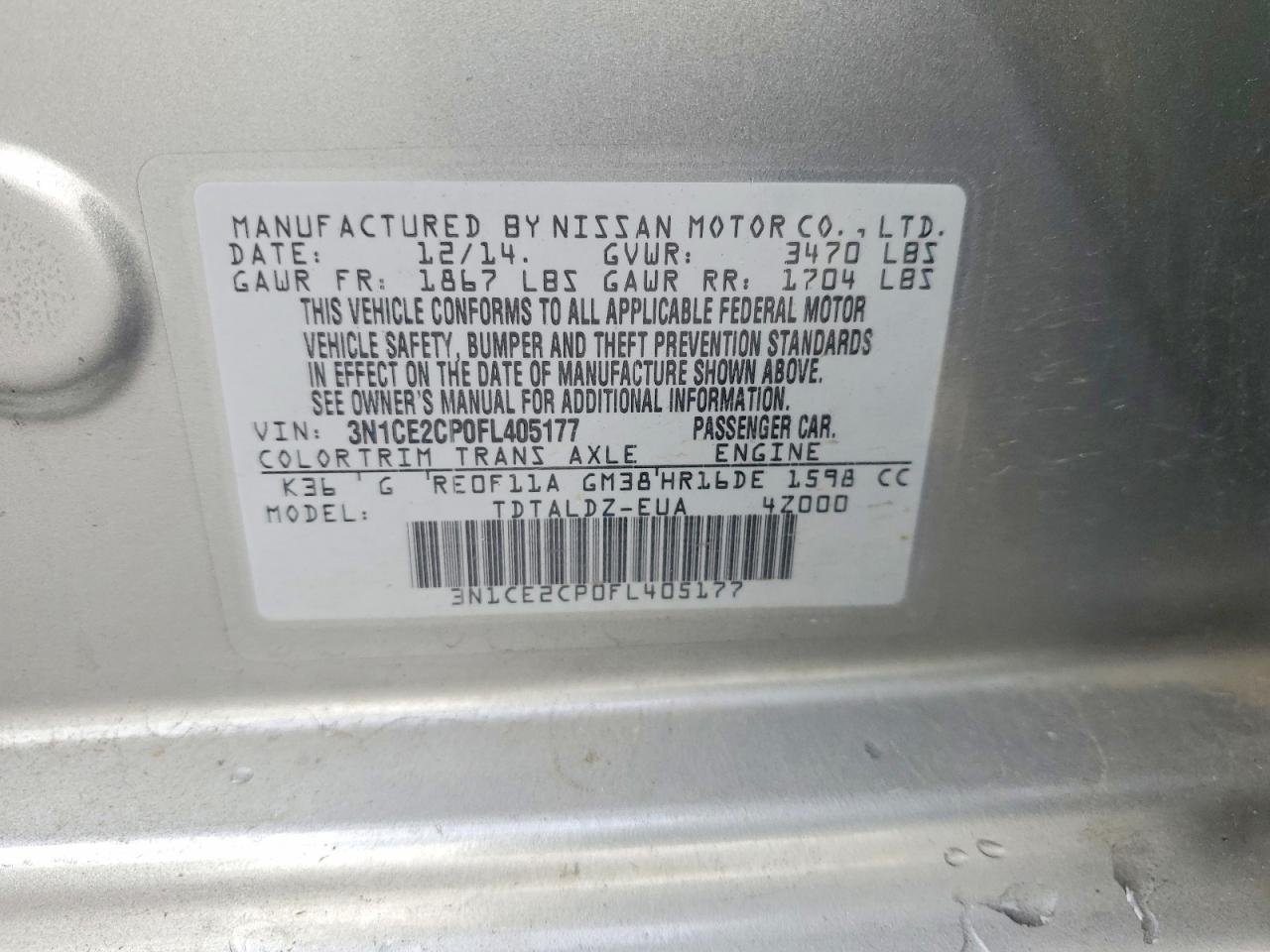 2015 NISSAN VERSA