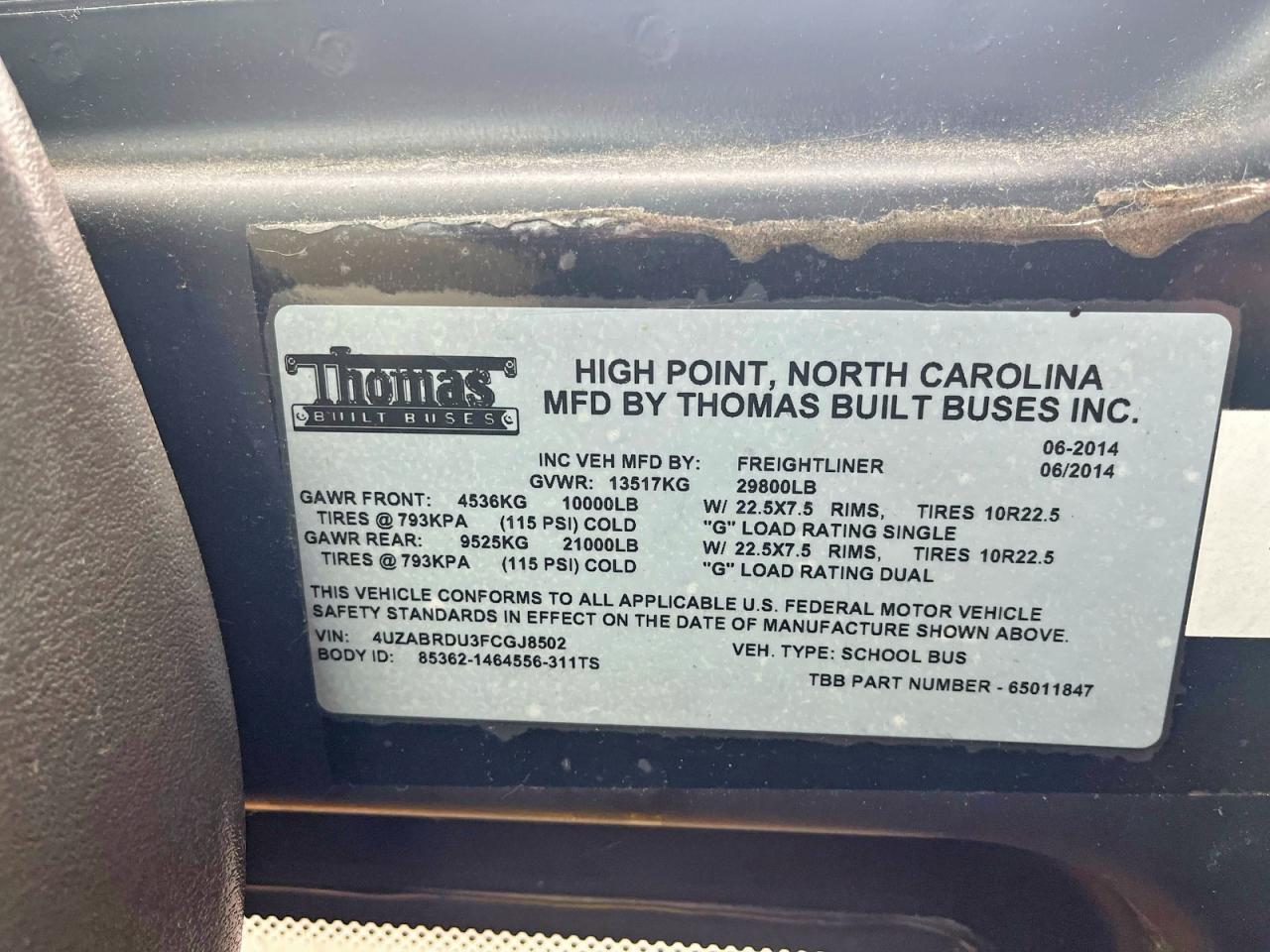 2015 FREIGHTLINER ALL OTHER