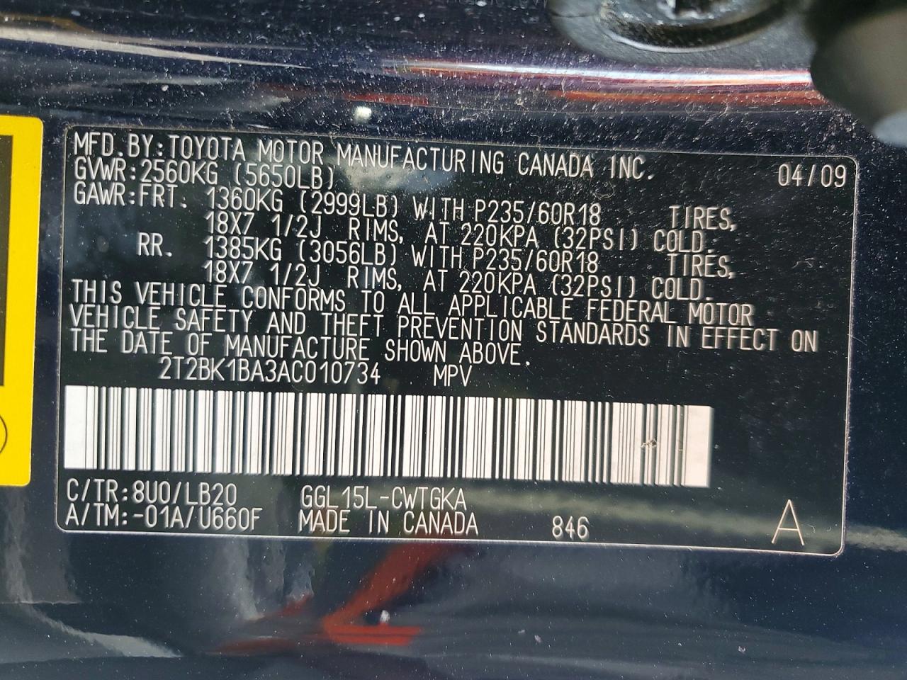 2010 LEXUS RX350