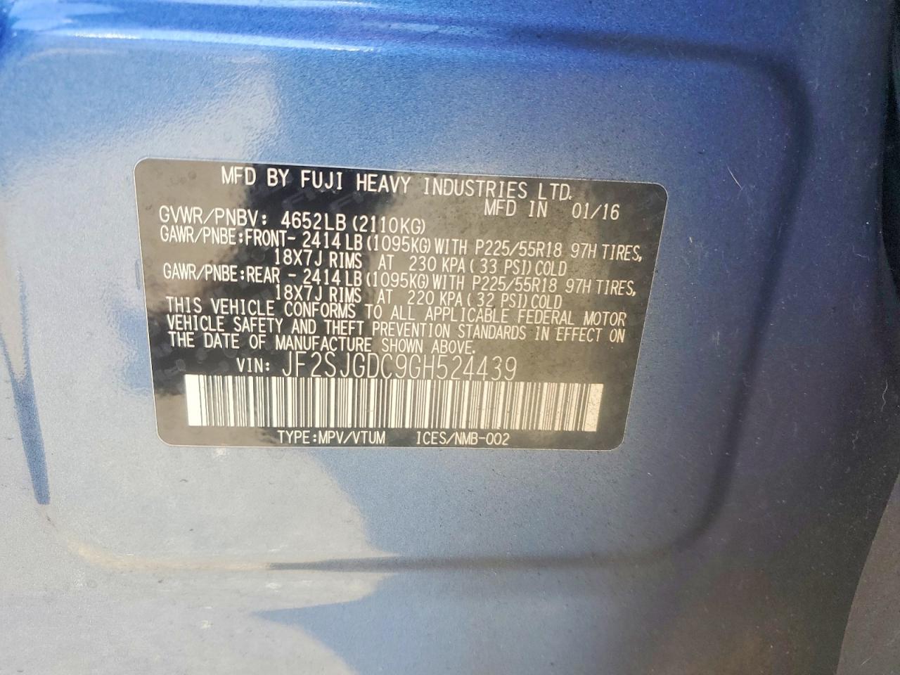 2016 SUBARU FORESTER