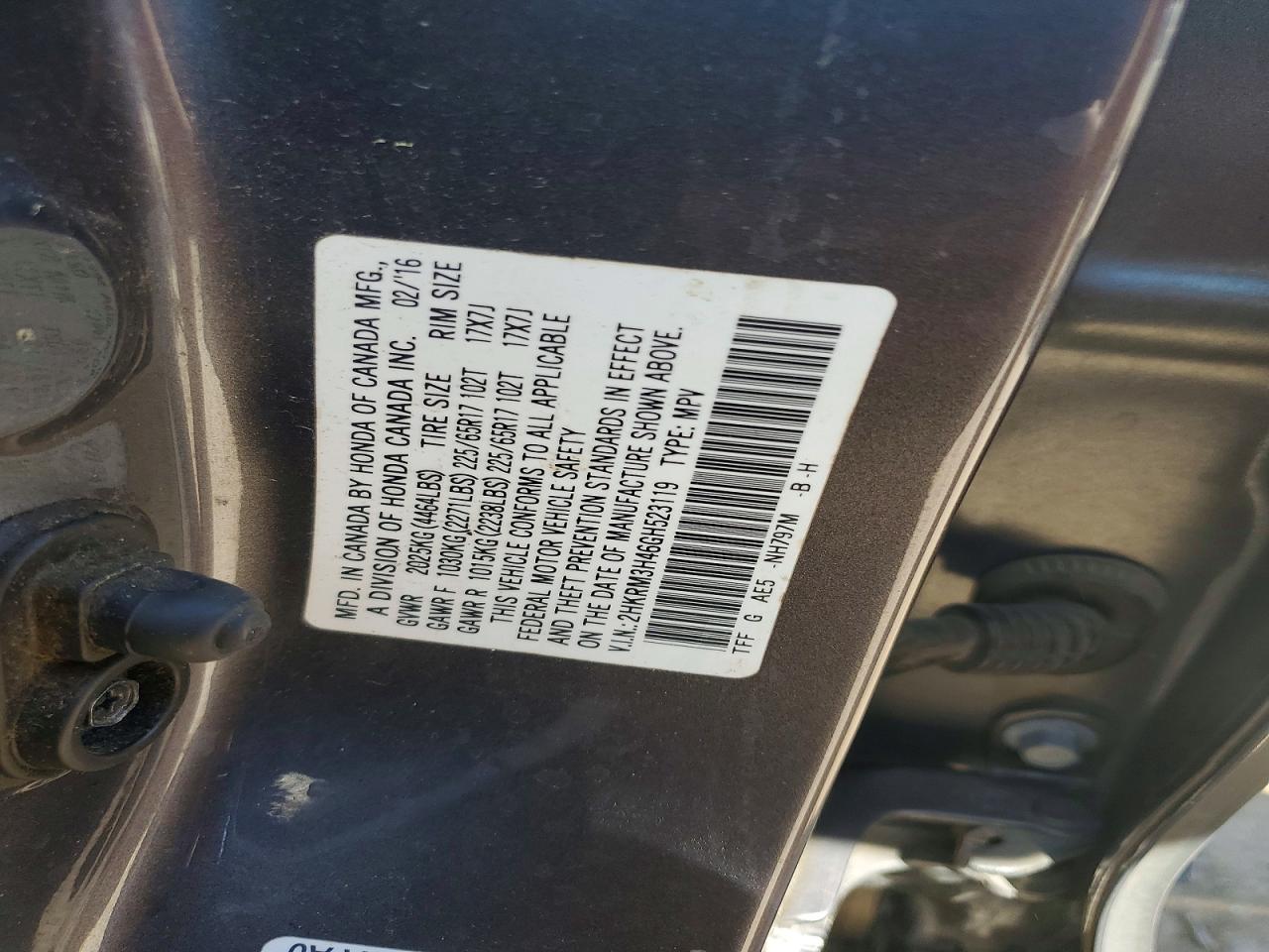 2016 HONDA CRV