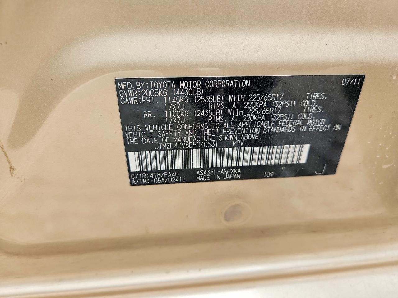 2011 TOYOTA RAV4