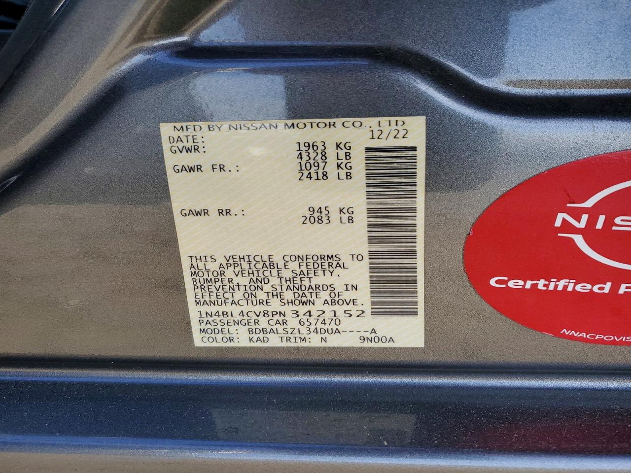 2023 NISSAN ALTIMA