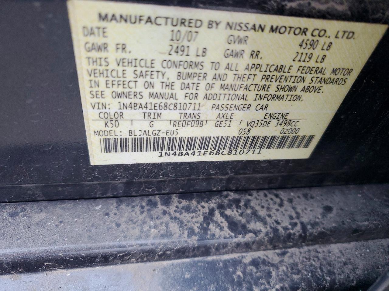 2008 NISSAN MAXIMA