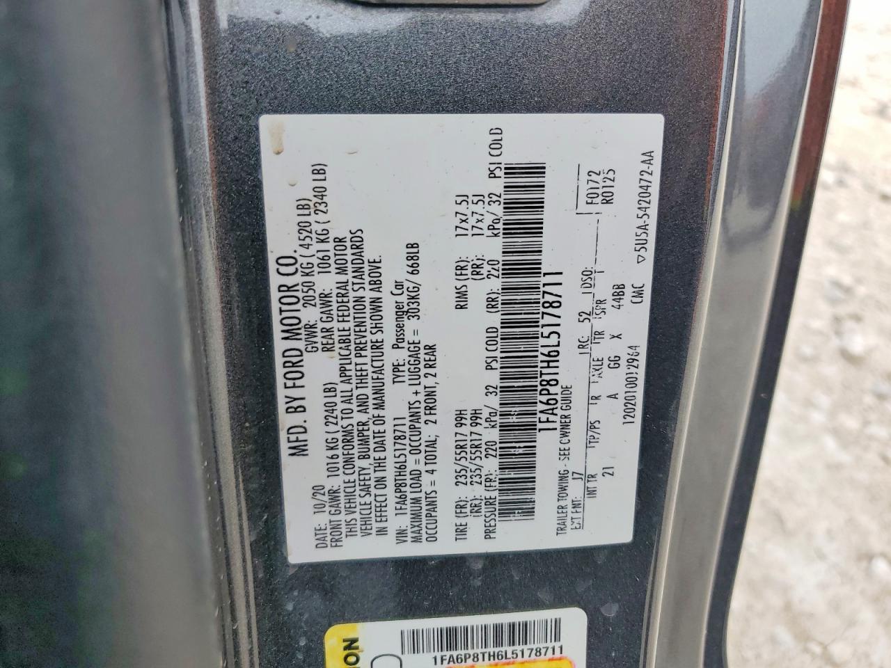 2020 FORD MUSTANG