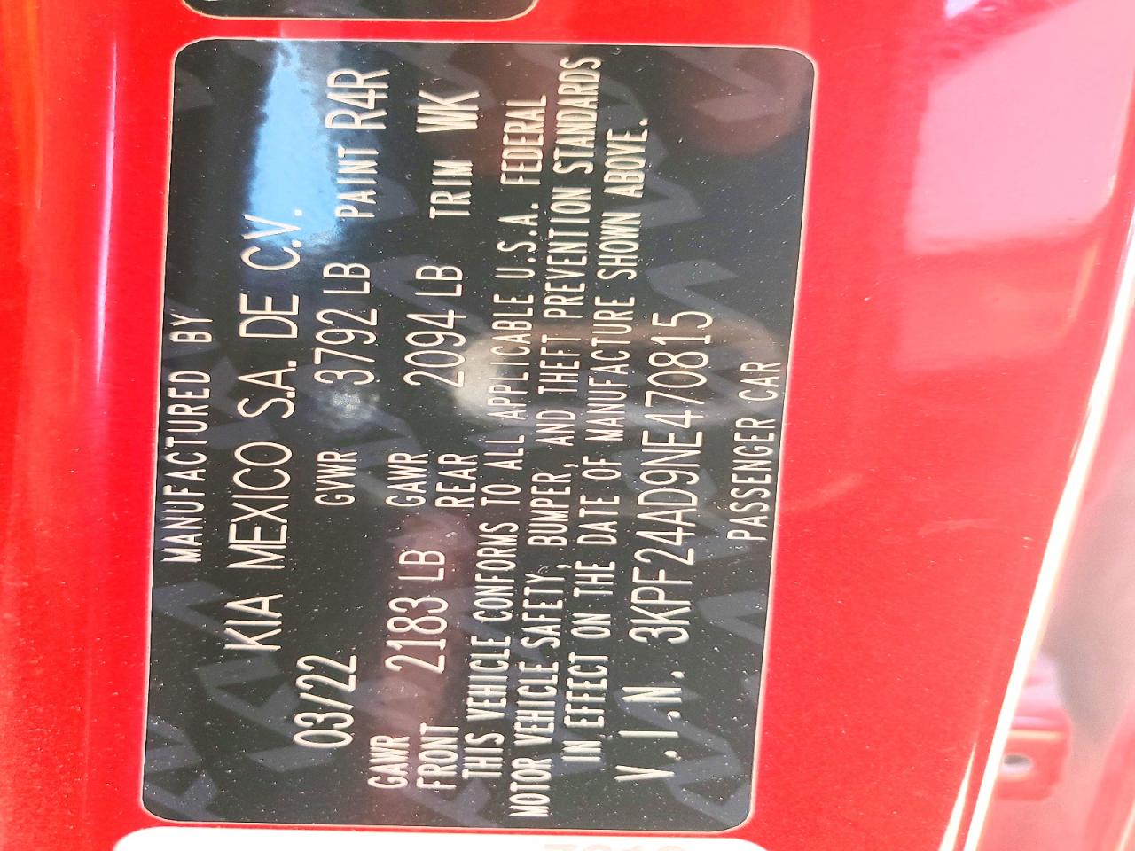 2022 KIA FORTE