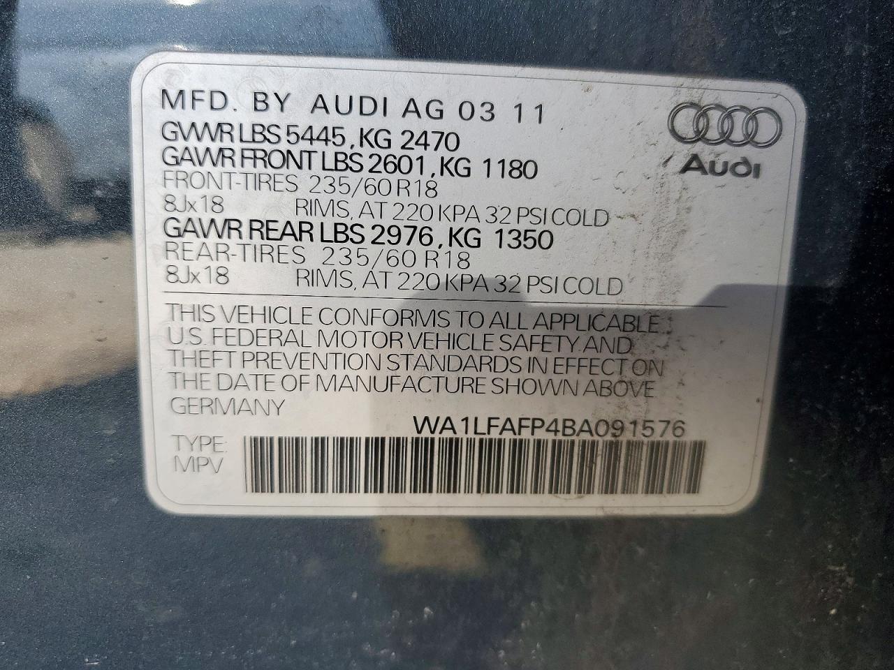 2011 AUDI Q5