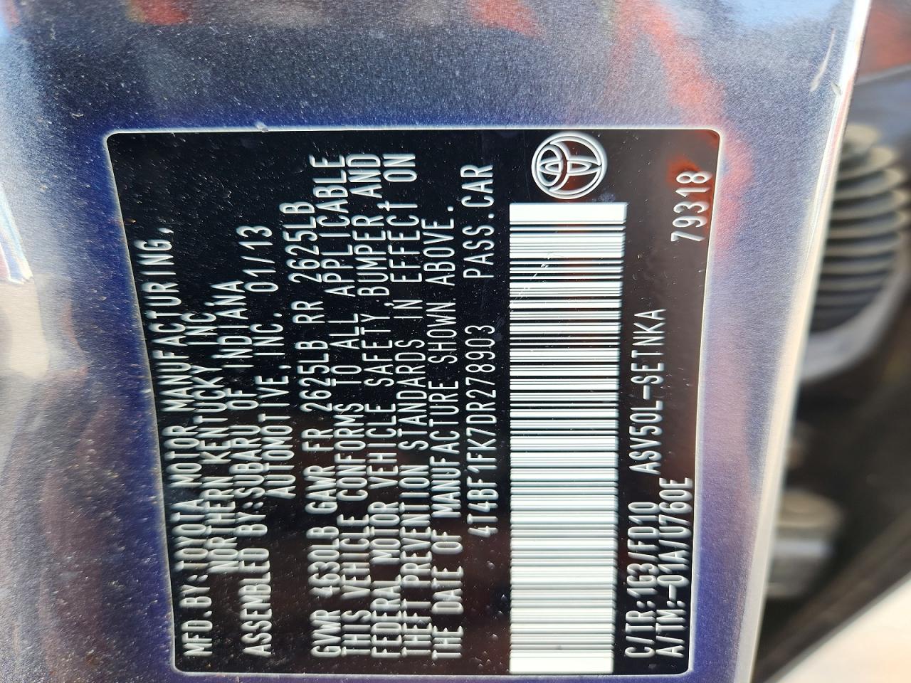 2013 TOYOTA CAMRY