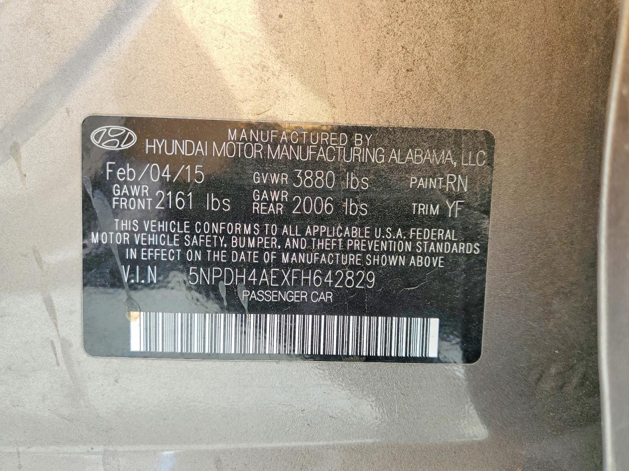 2015 HYUNDAI ELANTRA