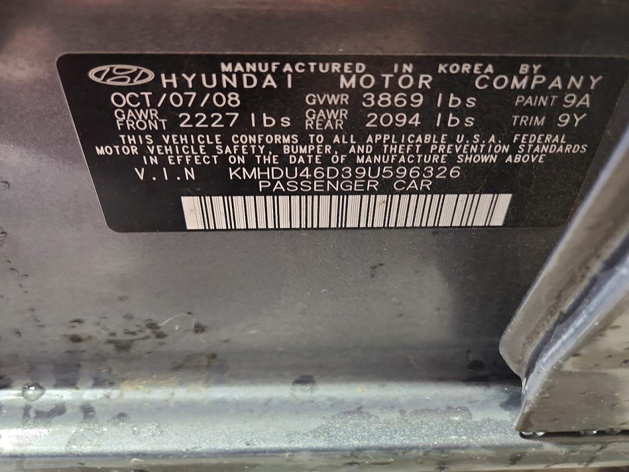 2009 HYUNDAI ELANTRA