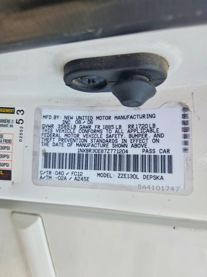 2007 TOYOTA COROLLA