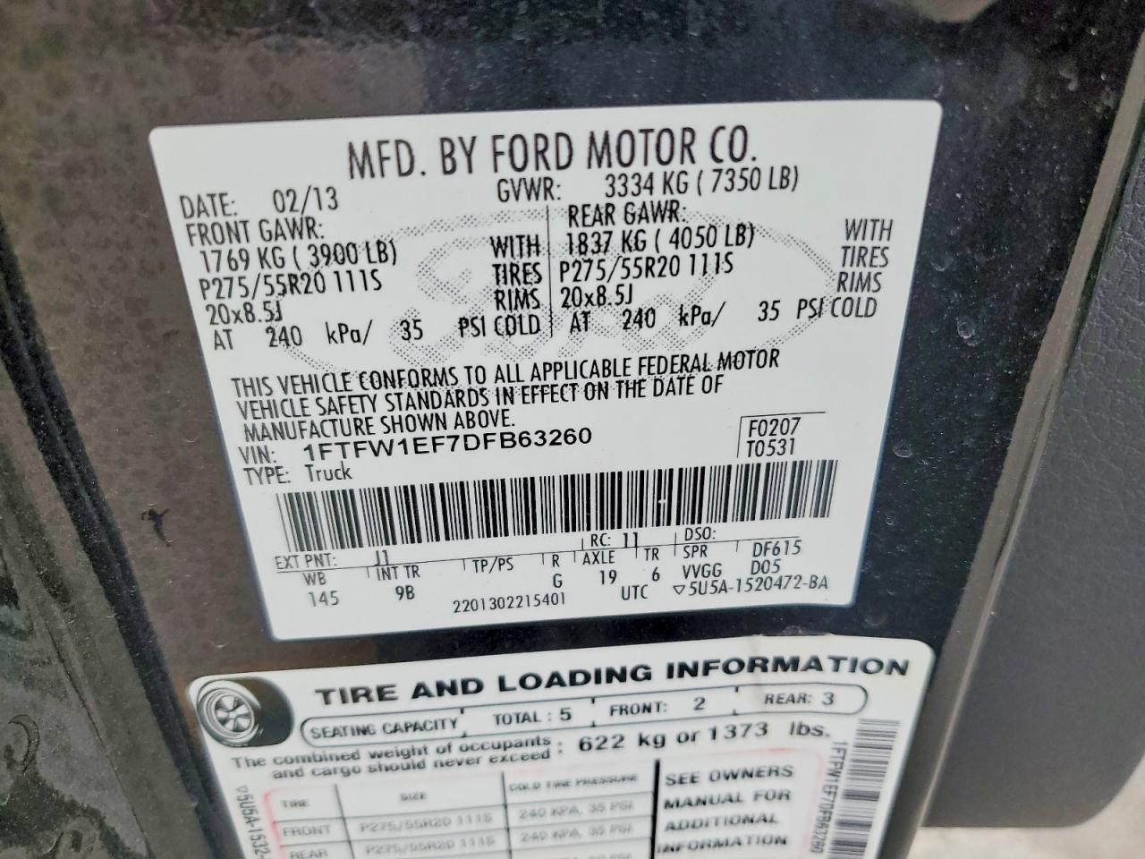 2013 FORD F150