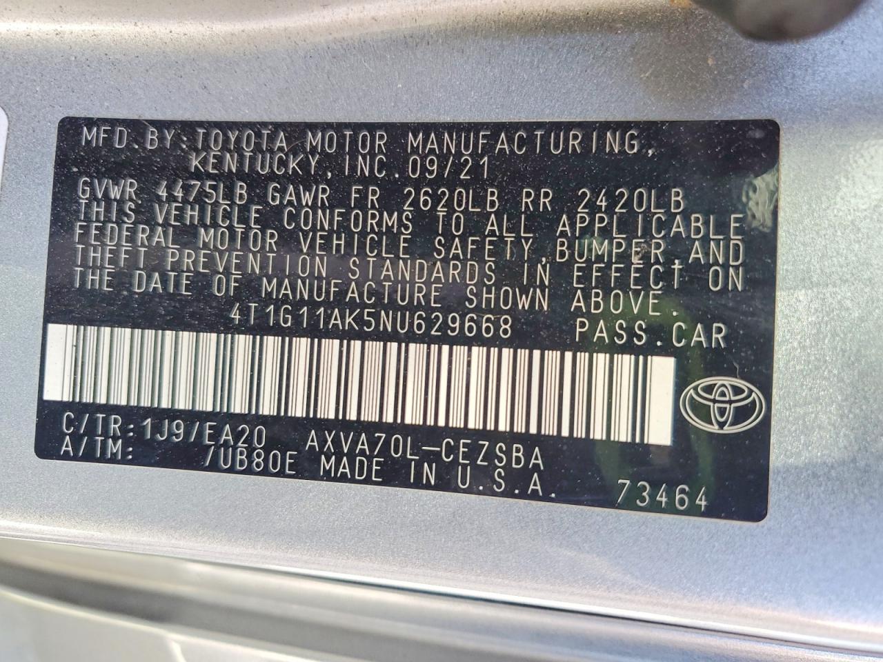 2022 TOYOTA CAMRY