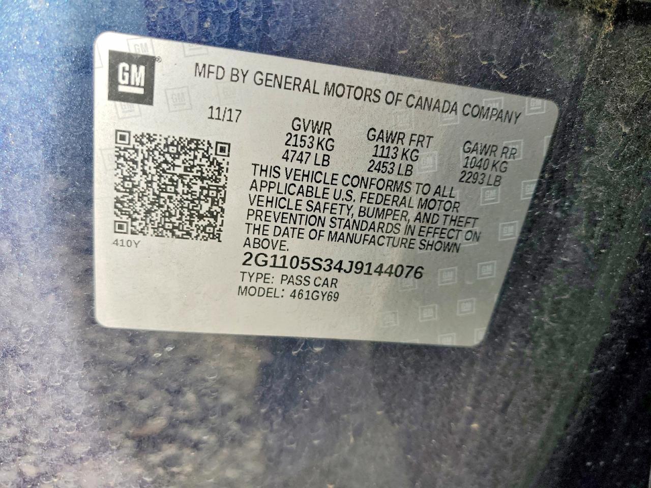 2018 CHEVROLET IMPALA