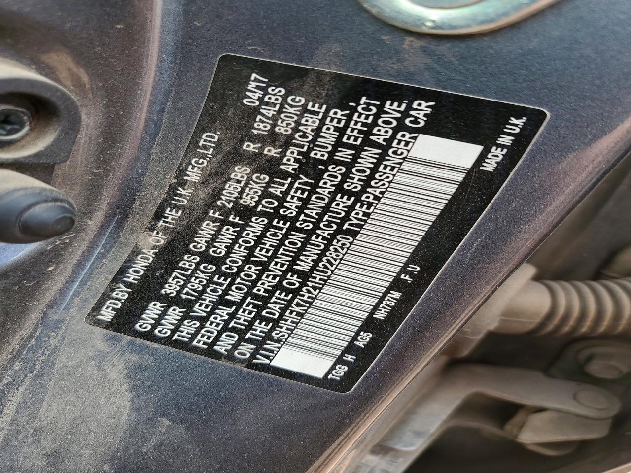 2017 HONDA CIVIC