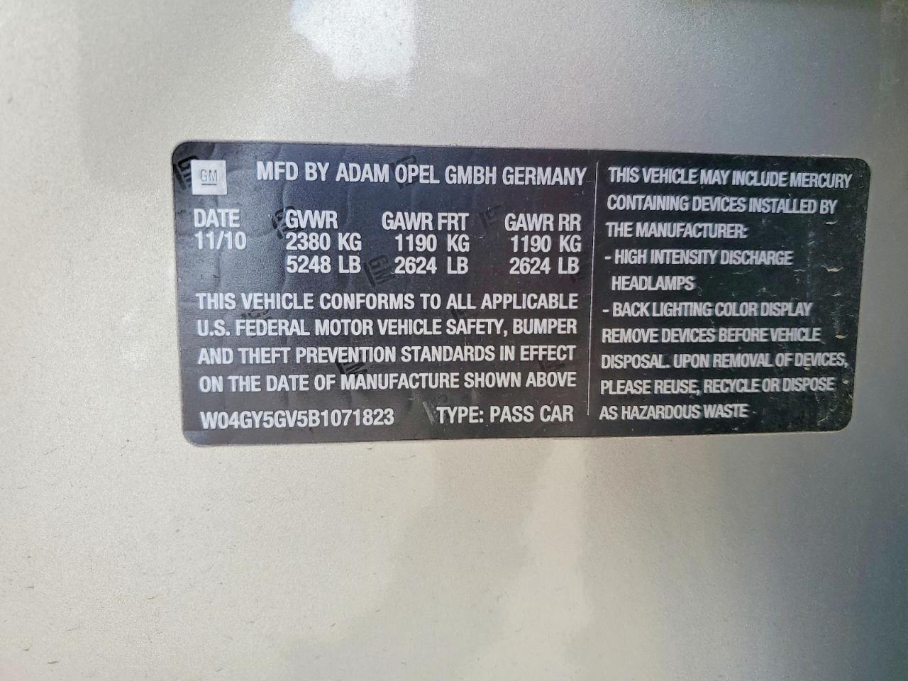 2011 BUICK REGAL