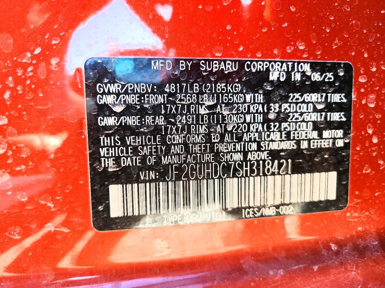 2025 SUBARU CROSSTREK