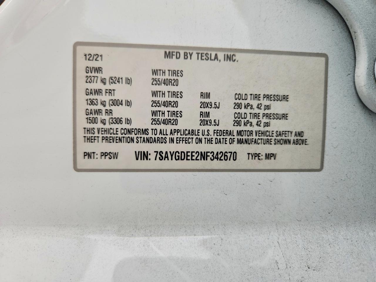 2022 TESLA MODEL Y