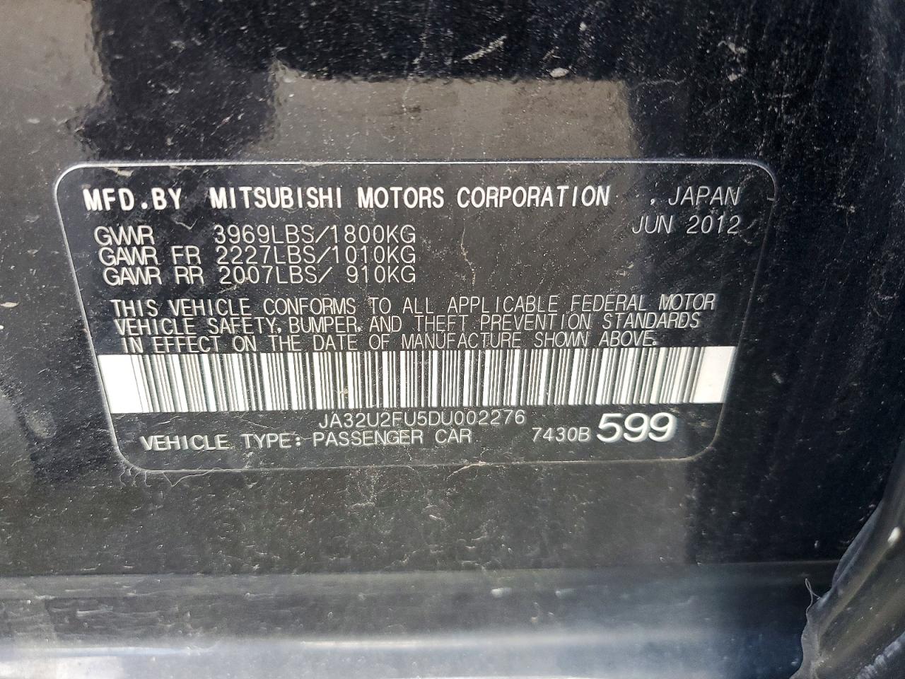 2013 MITSUBISHI LANCER