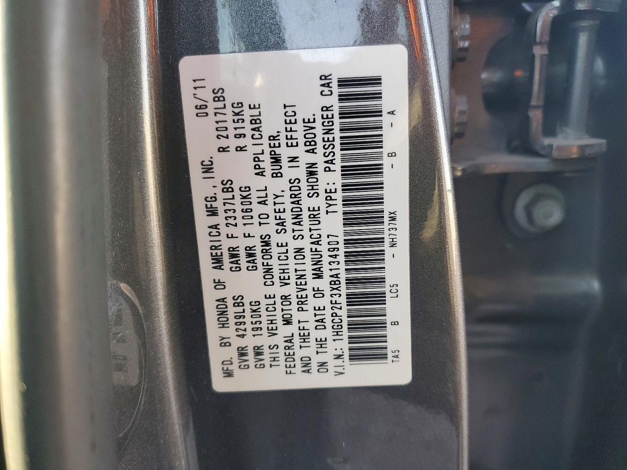2011 HONDA ACCORD