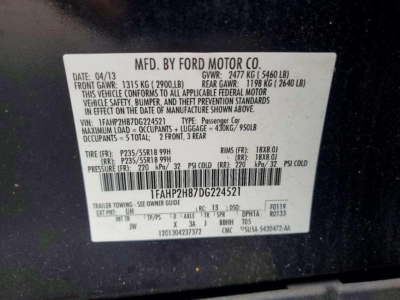 2013 FORD TAURUS