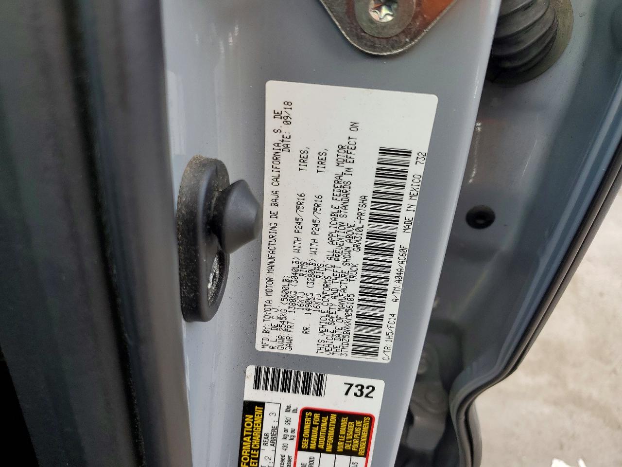 2019 TOYOTA TACOMA